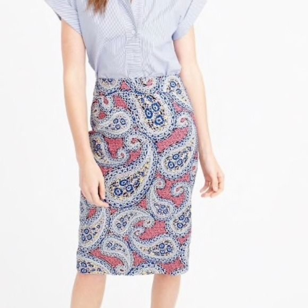J.Crew Pencil Skirt in Shahan Paisley